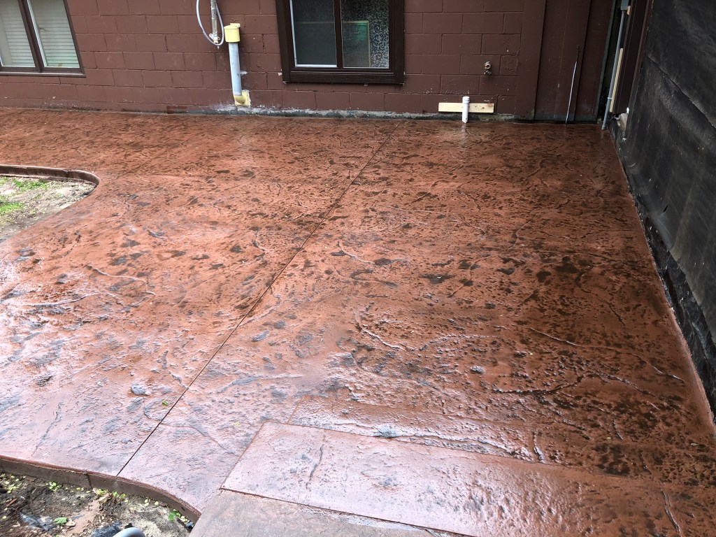 Colored and Stamped Patio and Steps