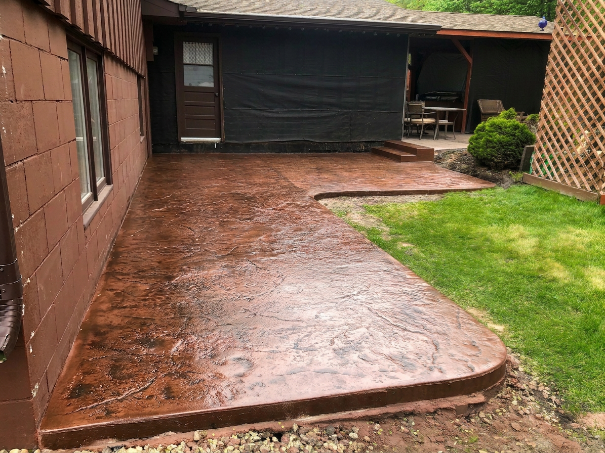 Stampd Concrete Patio Sample of Colored Decorative Concrete Patio and Steps
