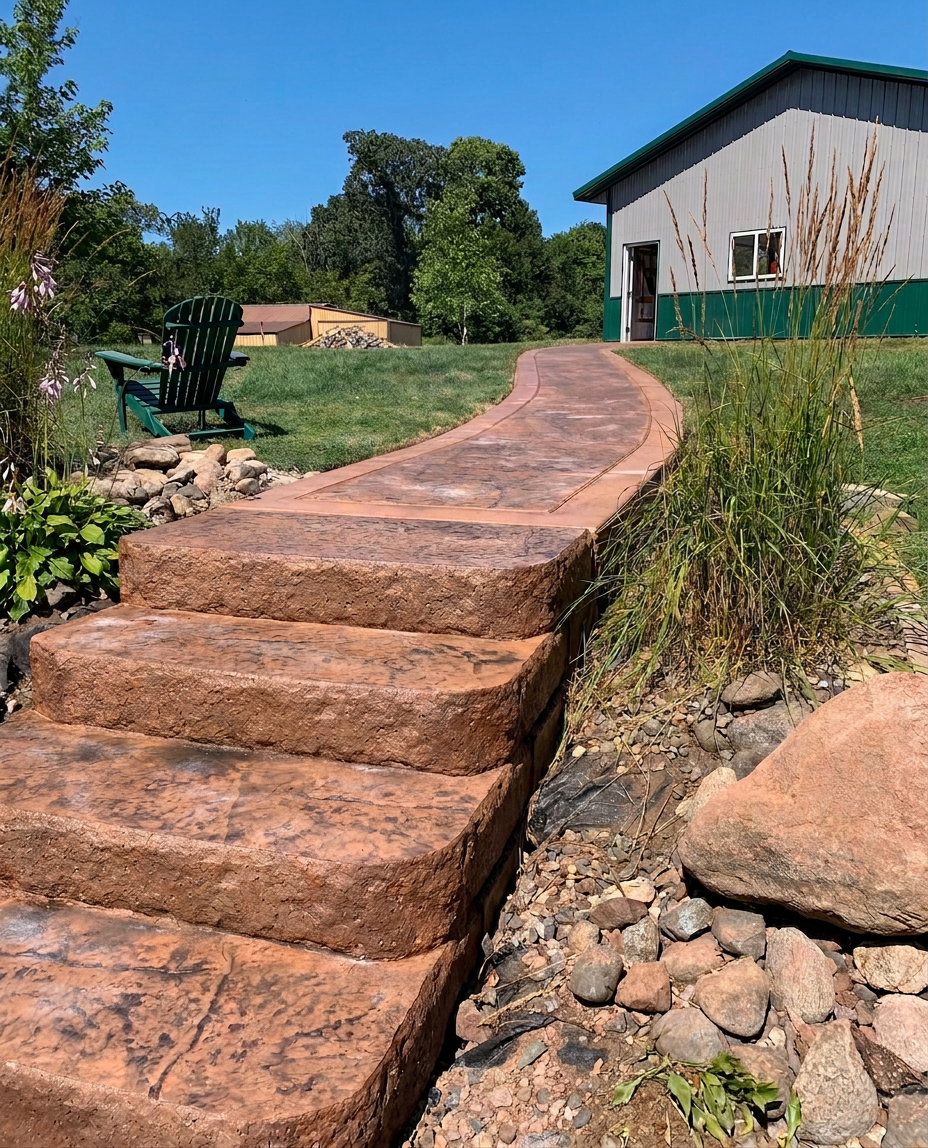 Concrete Stamped Colored Steps
