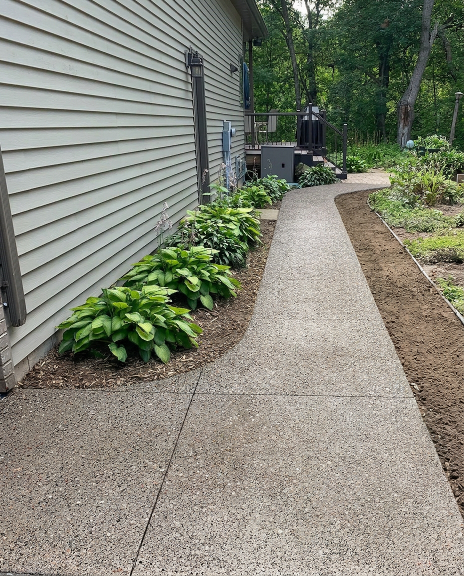 Exposed Aggregate Concrete Sidewalk